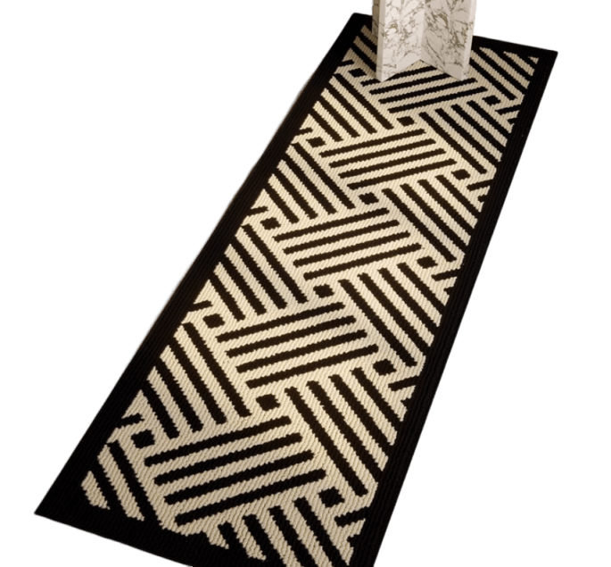 พรม MJHOMEDESIGNS BEDSIDE CARPET 61 ขนาด 60 X 120 ซม. ดำ_0